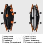 Oyixinger Leather Business Casual Briefcase Bag Large Capacity Handbag Shoulder Bag for 13/14 Inch
