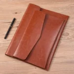 A4 Big Capacity Retro Business Leather Portable Magnetic Button File Folder Document Organizer Bag